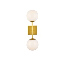 Neri 2 Light 20" Tall Wall Sconce with Frosted Glass Shades