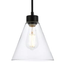 Mera 8" Wide Mini Pendant with Clear Glass Shade
