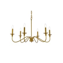 Rohan 6 Light 30" Wide Taper Candle Style Chandelier