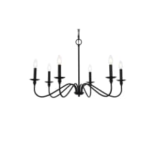 Rohan 6 Light 30" Wide Taper Candle Style Chandelier