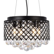 Tully 4 Light 13" Wide Crystal Pendant with Clear Crystal Accents