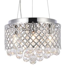 Tully 4 Light 13" Wide Crystal Pendant with Clear Crystal Accents