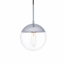 Eclipse Single Light 8" Wide Mini Pendant with Clear Glass