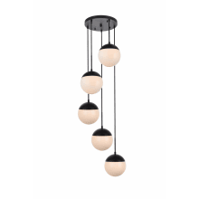 Eclipse 5 Light 18" Wide Multi Light Pendant with Frosted Glass