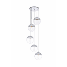 Eclipse 5 Light 18" Wide Multi Light Pendant with Clear Glass