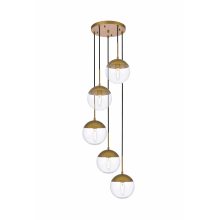 Eclipse 5 Light 18" Wide Multi Light Pendant with Clear Glass