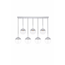 Eclipse 7 Light 54" Wide Linear Pendant with Clear Glass