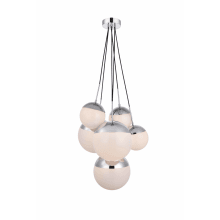 Eclipse 6 Light 28" Wide Multi Light Pendant with Frosted Glass