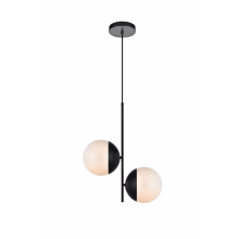 Eclipse 2 Light 17" Wide Pendant with Frosted Glass