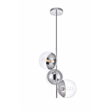 Eclipse 3 Light 18" Wide Pendant with Clear Glass