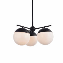 Eclipse 3 Light 21" Wide Chandelier with Frosted Glass