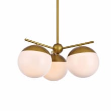 Eclipse 3 Light 21" Wide Chandelier with Frosted Glass