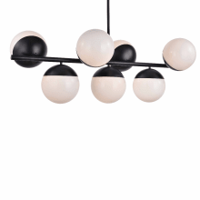 Eclipse 7 Light 43" Wide Linear Chandelier with Frosted Glass