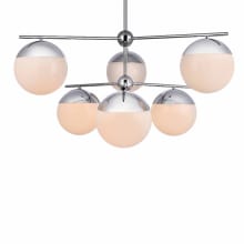 Eclipse 6 Light 36" Wide Chandelier with Frosted Glass