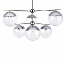 Eclipse 6 Light 36" Wide Chandelier with Clear Glass