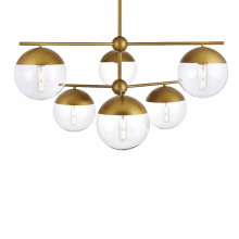 Eclipse 6 Light 36" Wide Chandelier with Clear Glass