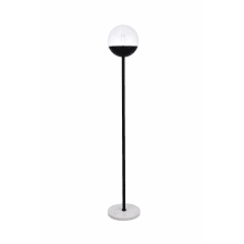 Eclipse Single Light 62" Tall Torchiere Floor Lamp with Clear Glass