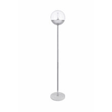 Eclipse Single Light 62" Tall Torchiere Floor Lamp with Clear Glass