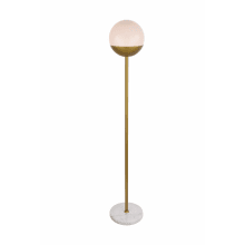 Eclipse Single Light 62" Tall Torchiere Floor Lamp with Frosted Glass