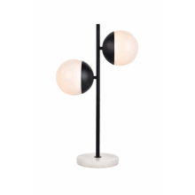 Eclipse 2 Light 23" Tall Table Lamp with Frosted Glass Globes