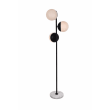 Eclipse 3 Light 66" Tall Tree Floor Lamp with Frosted Glass