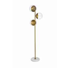 Eclipse 3 Light 66" Tall Tree Floor Lamp with Clear Glass