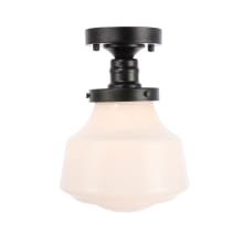 Lyle Single Light 8" Wide Semi-Flush Ceiling Fixture with Frosted Glass