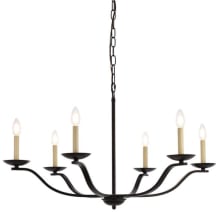 Trey 6 Light 36" Wide Taper Candle Style Chandelier