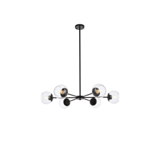 Briggs 6 Light 36" Wide Chandelier with Clear Glass Shades