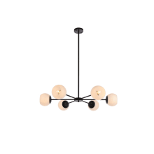 Briggs 6 Light 36" Wide Chandelier with Frosted Glass Shades
