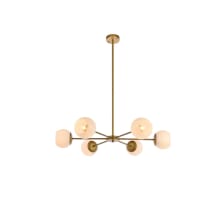 Briggs 6 Light 36" Wide Chandelier with Frosted Glass Shades