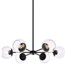 Briggs 6 Light 30" Wide Chandelier with Clear Glass Shades