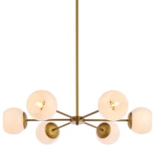 Briggs 6 Light 30" Wide Chandelier with Frosted Glass Shades