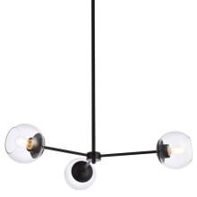 Briggs 3 Light 32" Wide Chandelier with Clear Glass Shades