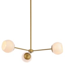 Briggs 3 Light 32" Wide Chandelier with Frosted Glass Shades