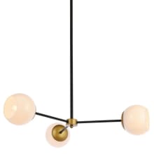 Briggs 3 Light 32" Wide Chandelier with Frosted Glass Shades