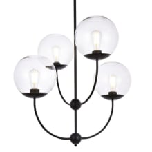 Lennon 4 Light 32" Wide Chandelier with Clear Glass Shades