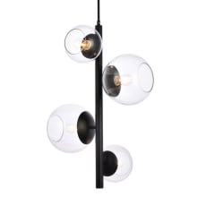 Wells 4 Light 18" Wide Pendant with Clear Glass Shades