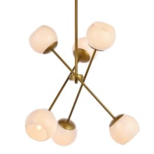 Axl 6 Light 24" Wide Sputnik Chandelier with Frosted Glass Shades