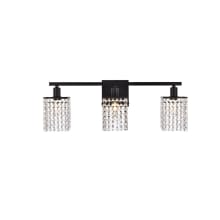 Phineas 3 Light 24" Wide Bathroom Vanity Light with Clear Royal Cut Crystals