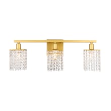 Phineas 3 Light 24" Wide Bathroom Vanity Light with Clear Royal Cut Crystals