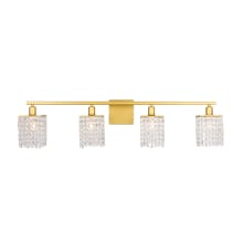 Phineas 4 Light 36" Wide Bathroom Vanity Light with Clear Royal Cut Crystals