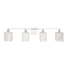 Phineas 4 Light 36" Wide Bathroom Vanity Light with Clear Royal Cut Crystals
