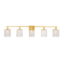 Phineas 5 Light 42" Wide Bathroom Vanity Light with Clear Royal Cut Crystals