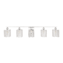 Phineas 5 Light 42" Wide Bathroom Vanity Light with Clear Royal Cut Crystals