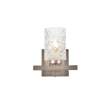 Cassie 8" Tall Bathroom Sconce with Patterned Glass Shade