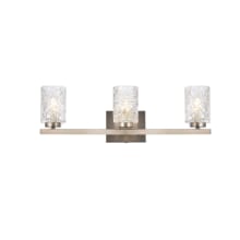 Cassie 3 Light 24" Wide Vanity Light with Patterned Glass Shades