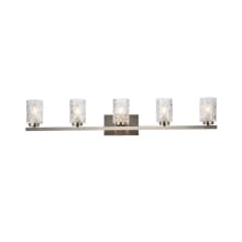 Cassie 5 Light 42" Wide Vanity Light with Patterned Glass Shades