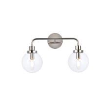 Hanson 2 Light 19" Wide Vanity Light with Clear Glass Shades