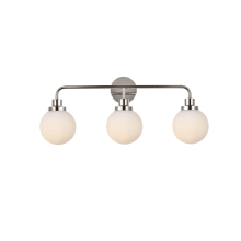 Hanson 3 Light 28" Wide Vanity Light with Frosted Glass Shades
